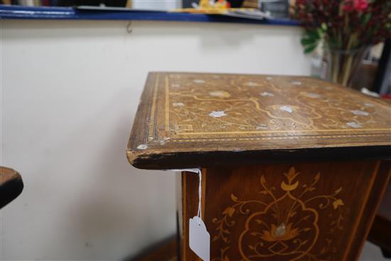 Two Moorish mother-of-pearl inlaid occasional tables largest 36cm